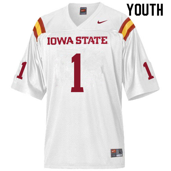 Youth #1 Tarique Milton Iowa State Cyclones College Football Jerseys Sale-White - Click Image to Close